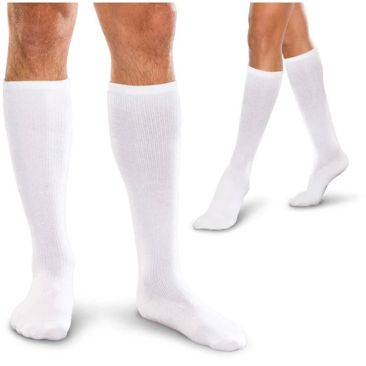Therafirm Corespun cotton knee high black and white short and tall - 30-40 mmHg Knee High